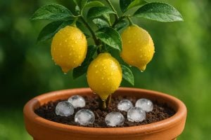 It’s not just for watering: why you should put ice cubes in your lemon tree