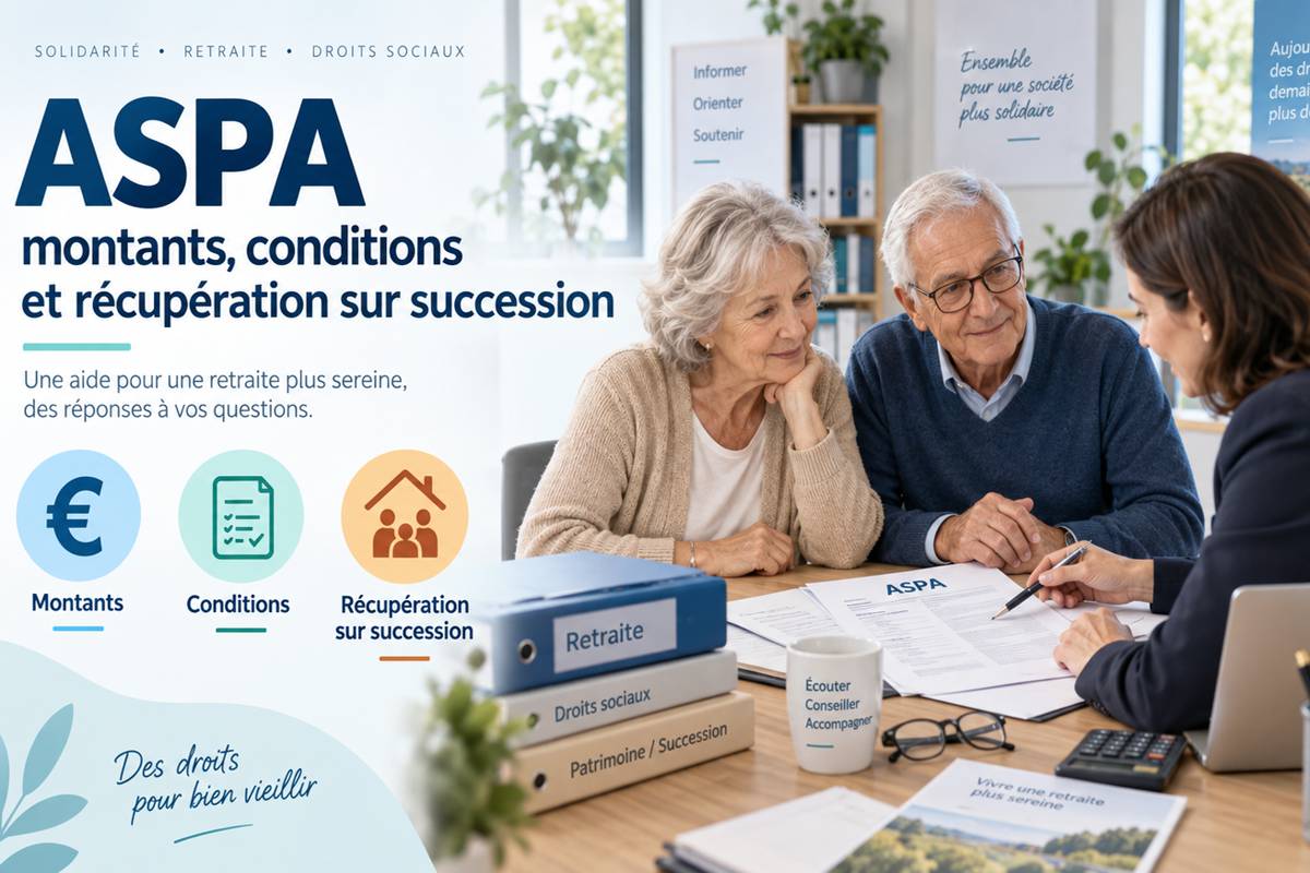 ASPA : montants 2026, conditions et récupération sur succession