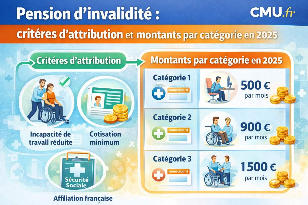 pension d'invalidité critères et montants