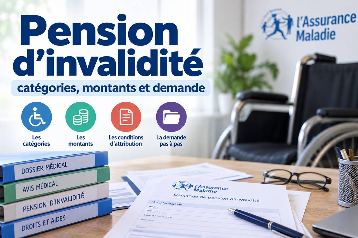 Pension d'invalidité : catégories, montants 2026 et demande