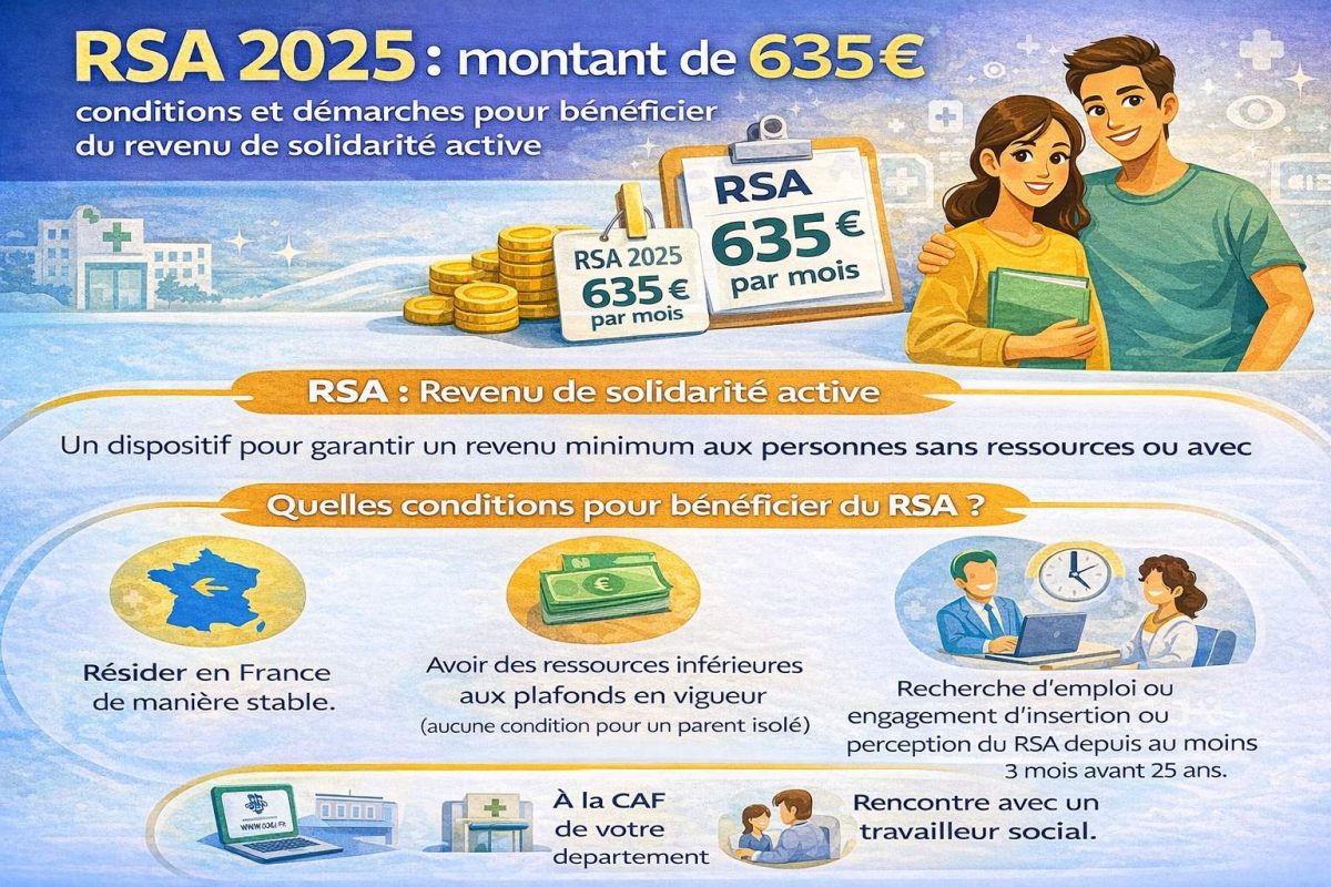 RSA 2025 : montant de 635€