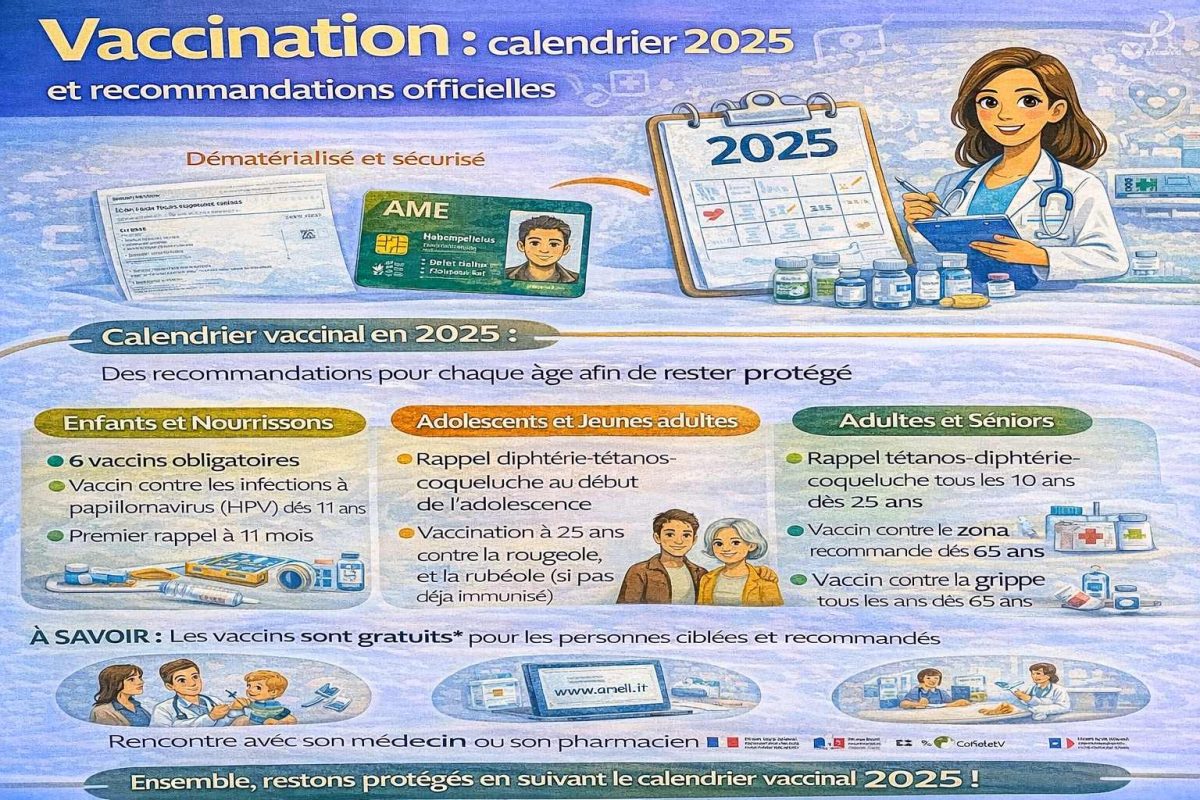 Vaccination : calendrier 2025 et recommandations officielles